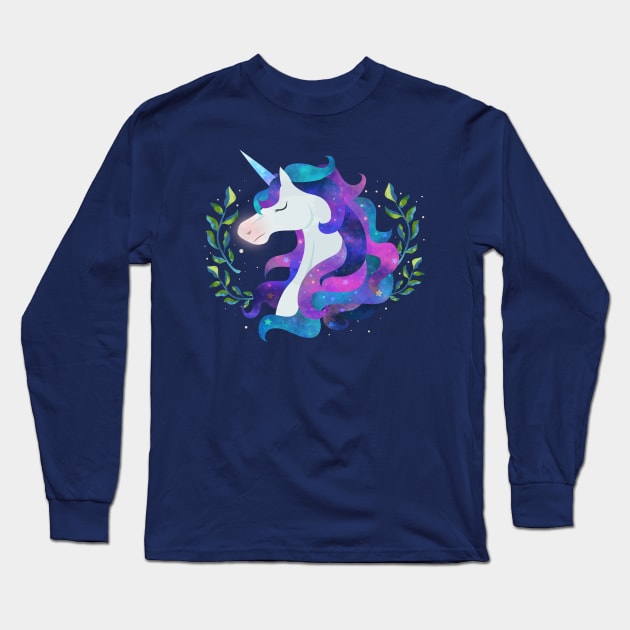 Unicorn Long Sleeve T-Shirt by Mako Design 